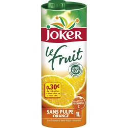 Joker Le Fruit Orange sans pulpe brique 1L (pack de 6)