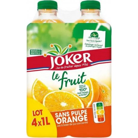 Joker Orange Sans Pulpe 1L (pack de 4)