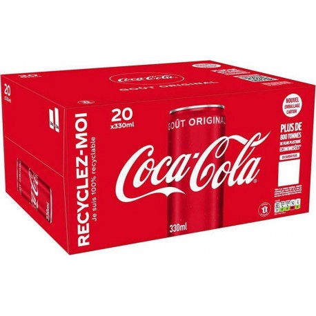 Coca-Cola Soda à base de cola goût original 20 x 33 cl (pack de 20)
