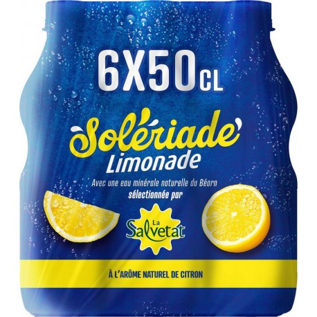 SALVETAT Limonade à l'arôme naturel de Citron Solériade 50cl (pack de 6)