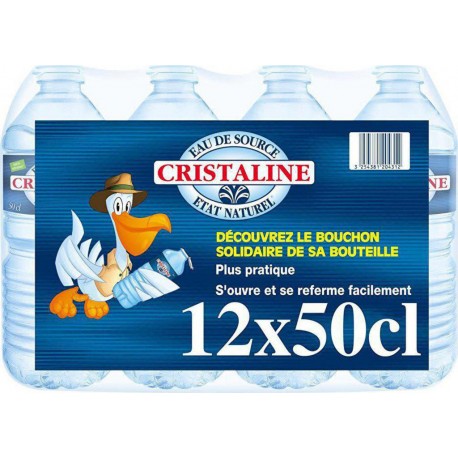Cristaline Eau de source naturelle 50cl (lot de 2 packs de 12 soit 24 bouteilles)