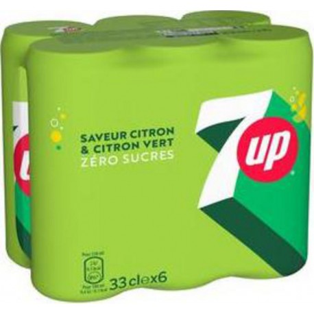 7 Up 7up Seven-Up Zero Sucres 33cl (pack de 6)